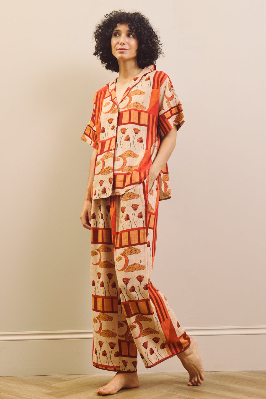 Lappendeken linnenmix pyjamaset