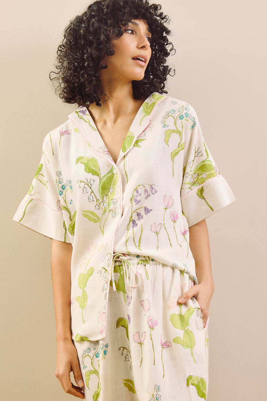 Meibloesem linnenmix oversized pyjama